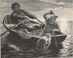 Thor fishing with Hymir